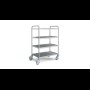 Hupfer SW 8x5/4 standaard Serveerwagen met 4-plateaus 800 x 500 mm.