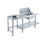 Comenda voorspoeltafel met spoelbak en afvalgat, lengte 1800 mm.