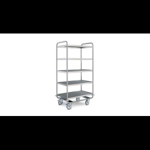 Hupfer SSW 8x5/5 verzwaard Serveerwagen met 5-plateaus 800 x 500 mm.