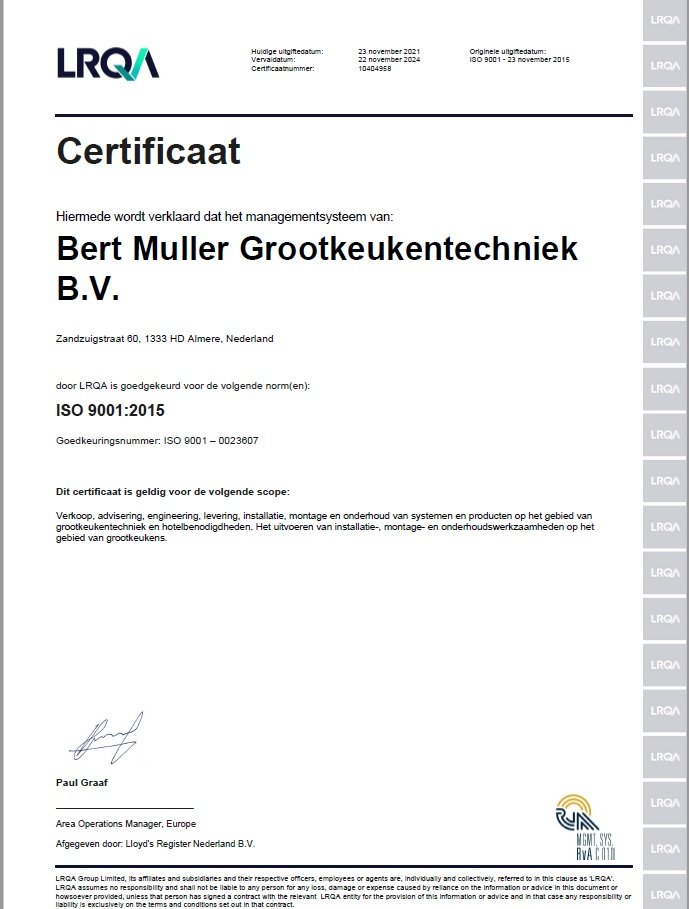 Certificaat ISO 9001-2015 (geldig tm 22-11-2024)