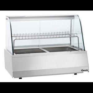 Bartscher 305051 Warmhoudvitrine 2/1GN met rond aflopende voorruit