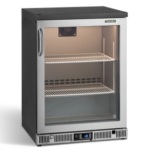 Gamko GF/100RGCS vriezer met glazen front, chroomstaal, rechts draaiend