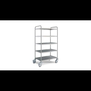 Hupfer SW 8x5/5 standaard Serveerwagen met 5-plateaus 800 x 500 mm.