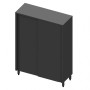 Servieskast RVS 800x600x2000 mm. hoog met schuifdeuren