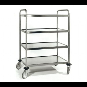 Hupfer SW 10x6/4 standaard Serveerwagen met 4-plateaus 1000 x 600 mm.