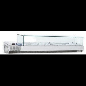 Opzetsaladiere 9x1/3 GN met glasopbouw