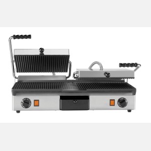 Milan Toast Contactgrill gietijzer DUBBEL GERIBD+GERIBD/GERIBD+GERIBD