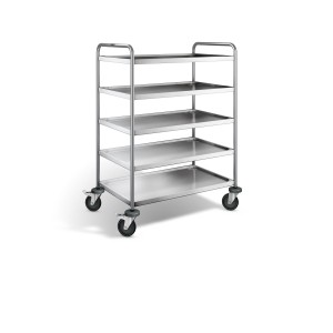 BPro SW 9 x 6-5 Serveerwagen, met 5-plateaus 900 x 550 mm