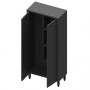 Kast t.b.v. reinigingsmiddelen RVS 800x400x2000 mm. hoog met draaideuren